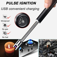 Load image into Gallery viewer, USB Electric 360 Degree Rotation Rechargeable Flameless Windproof Zinc Alloy Lighter