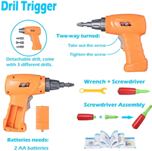Load image into Gallery viewer, Blocks Game with Toy Drill & Screwdriver Tool Set
