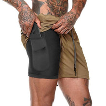 Load image into Gallery viewer, Men's 2 in 1 Fitness Running Shorts