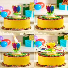 Load image into Gallery viewer, Upgrade Multicolor Rotating Lotus Cake Candle