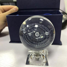 Load image into Gallery viewer, Engraved Galactic Solar System Crystal Ball Lamp