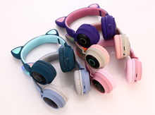 Load image into Gallery viewer, Wireless Cat Ear Headphones Bluetooth Headset