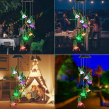 Load image into Gallery viewer, Color-Changing Solar LED Waterproof Hummingbird Wind Chimes