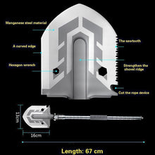Load image into Gallery viewer, 23-in-1 Multi-Purpose Tactical Shovel

