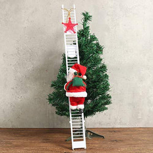 Electric Climbing Ladder Santa Claus Christmas Figurine Ornament Decoration Gifts