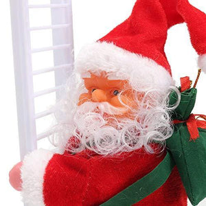 Electric Climbing Ladder Santa Claus Christmas Figurine Ornament Decoration Gifts