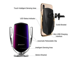 Load image into Gallery viewer, Wireless Automatic Sensor Car Phone Holder And Charger
