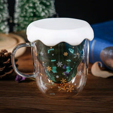 Load image into Gallery viewer, Christmas Tree Double Layer Glass Cup Thermally Insulated Cup Coffee Cup With lid
