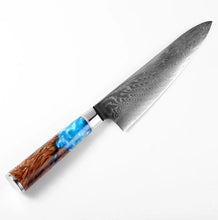 Load image into Gallery viewer, Steel 8'' Chef Knife With Blue Resin Handle
