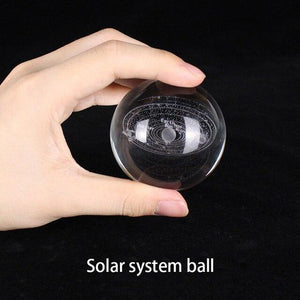 Engraved Galactic Solar System Crystal Ball Lamp