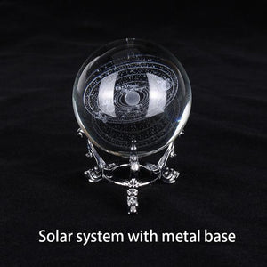 Engraved Galactic Solar System Crystal Ball Lamp