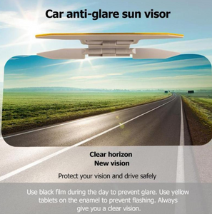 2 in 1 Car Sun Visor Day Night HD Anti Glare Dazzling Goggle Driving Sunshade Mirror