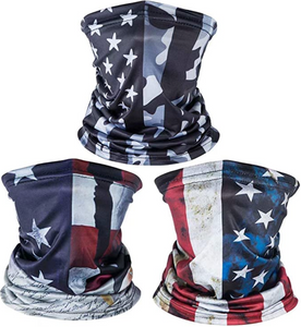 American US Flag Face Bandana Neck Gaiter, Sun UV Dust Protection Reusable Half Mask Scarf Motorcycle Balaclava for Men Women