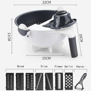 9 in 1 Vegetable Cutter with Drain Basket