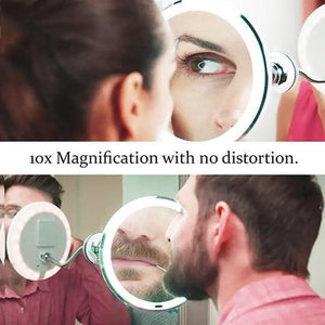 10x Magnifying LED Lighted Makeup Mirror