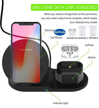 Load image into Gallery viewer, 3 in 1 Fast Wireless Charger Dock Station
