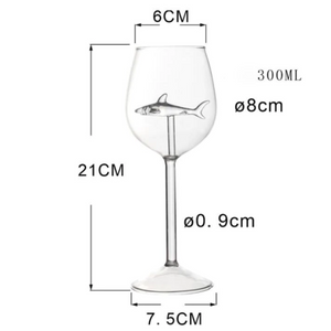 Crystal Shark Wine Glass